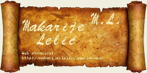 Makarije Lelić vizit kartica